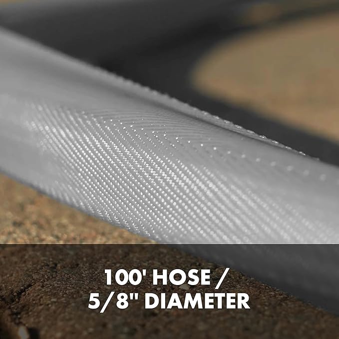 Aqua Joe AJFJH100-58-PRO FiberJacket Non-Expanding Kink-Free Garden, RV, Marine and Camper Hose, Ultra-Lightweight, Drinking Water Safe, 100-Foot x 5/8-Inch