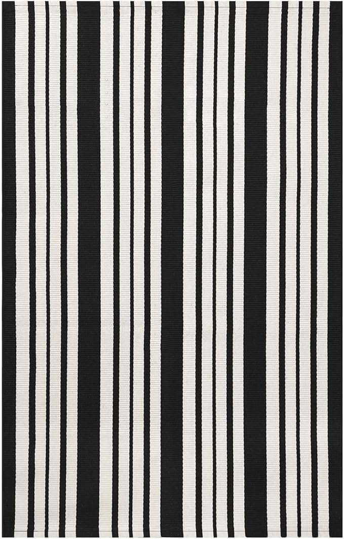 IOHOUZE Black and White Striped Rug 2.3'x3.6' Front Door Rugs Outdoor, Small Washable Area Rug for Front Porch, Spring Summer Doormats Outdoor Indoor, Cotton Rugs for Entryway Porch Entrance