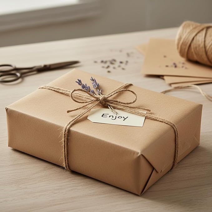 Natural Jute Rope 2mm 656ft - 3-Strand Brown Twine for Hang Tags, Lamp Shades, Weaving, Bottle Wrapping, Crafts & Gift Packaging