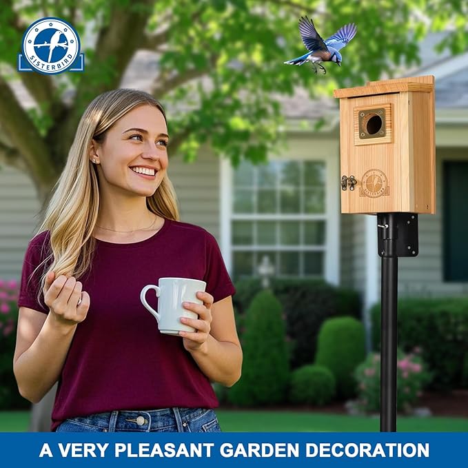 Bird Houses for Outside, Bluebird Houses for Outside, Wooden Birdhouses for Outdoors, Garden Decoration Bird House, Nesting Birdhouse, Bluebird Finch Swallow Wren Chickadee