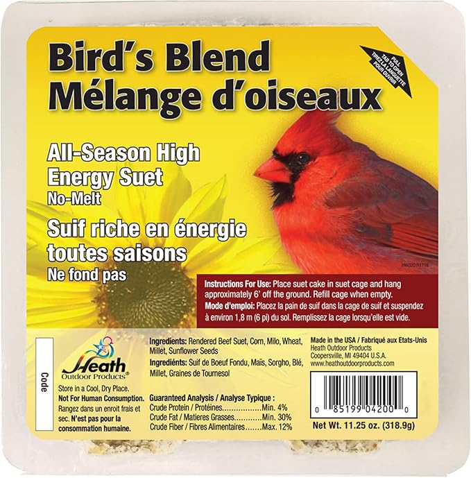 Heath Outdoor Products DD412-10: 11-Ounce High Energy Blend Suet Cake - 10-Pack Case
