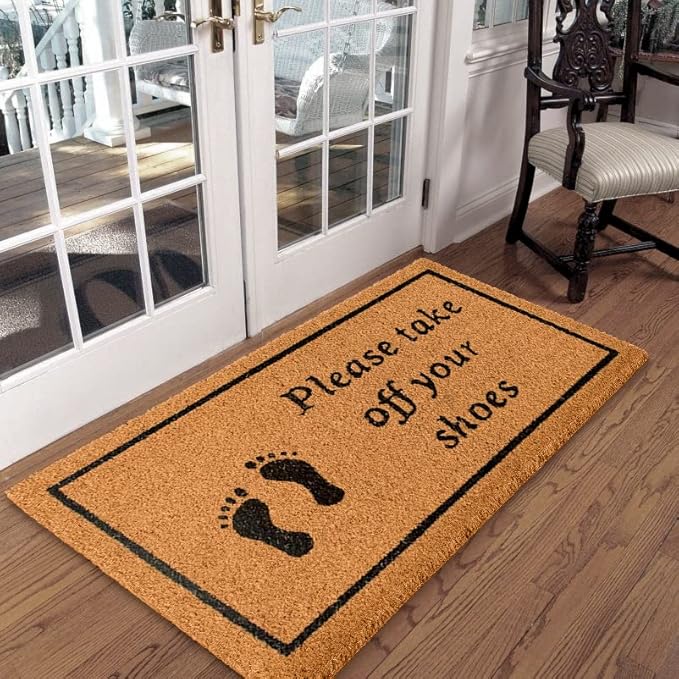 LuxUrux Welcome Mats Outdoor Coco Coir Doormat, with Heavy-Duty PVC Backing - Natural - Perfect Color/Sizing for Outdoor/Indoor uses. (24 x 36 Inch)