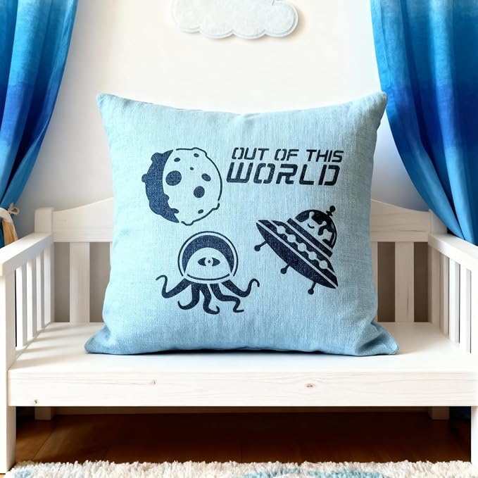 TIAMECH A4 Reusable Alien UFO Meteorite Stencil for Painting - Out of World Layering Template, DIY Wall Art, Wood Furniture, Scrapbook & Crafts (8.3x11.7inch)