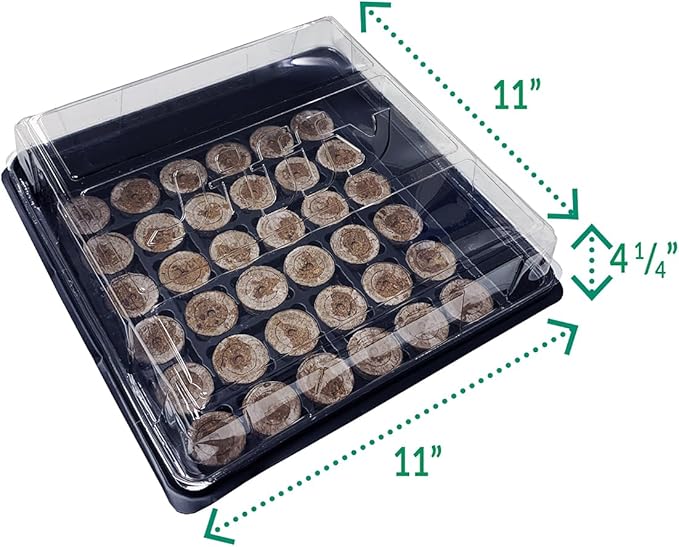 Jiffy Seed Starting Tray Kit - 36 Cell Germination Tray, Portable - 2 Pack, 72 Pellets - Plastic