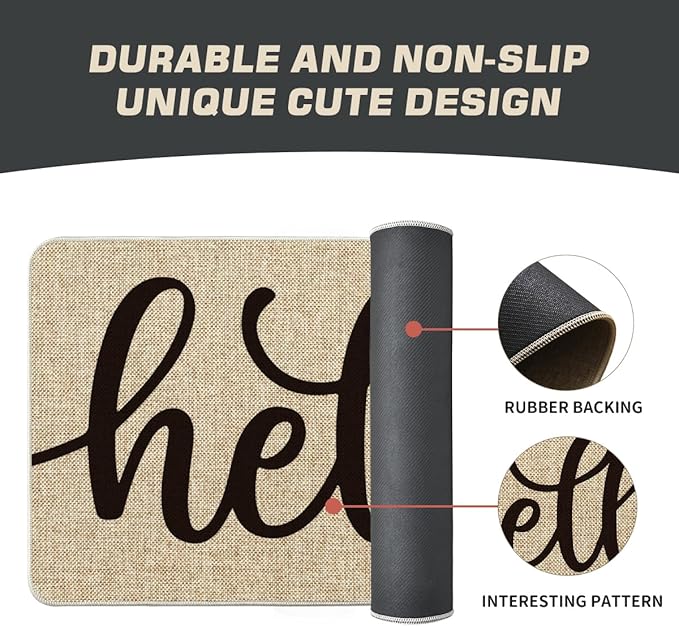 Artoid Mode Beige Hello Summer Doormat, Spring Home Decor Low-Profile Switch Rug Door Mat Floor Mat for Indoor Outdoor 17x29 Inch