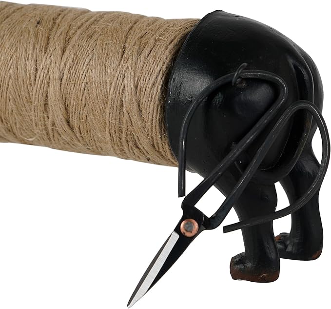 SOFFEE DESIGN Black Dachshund Twine Holder Ceramic Tray, Cute Kitchen Counter Organizer for Scissors Keys, Dog Lover Gift