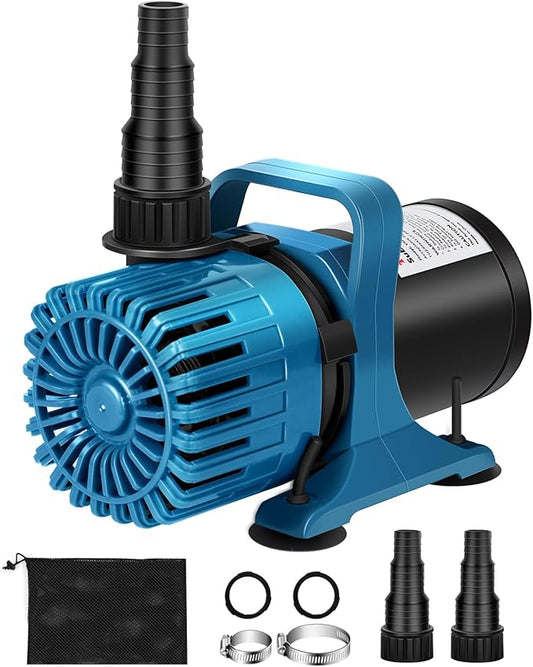 100W 1800 GPH Pond Pump for outdoor Ponds, with 180° Adjustable Outlet, 20FT Cord & Barrier Bag, Ultra-Quiet Fountain Pump, Waterfall Pump, UL Listed
