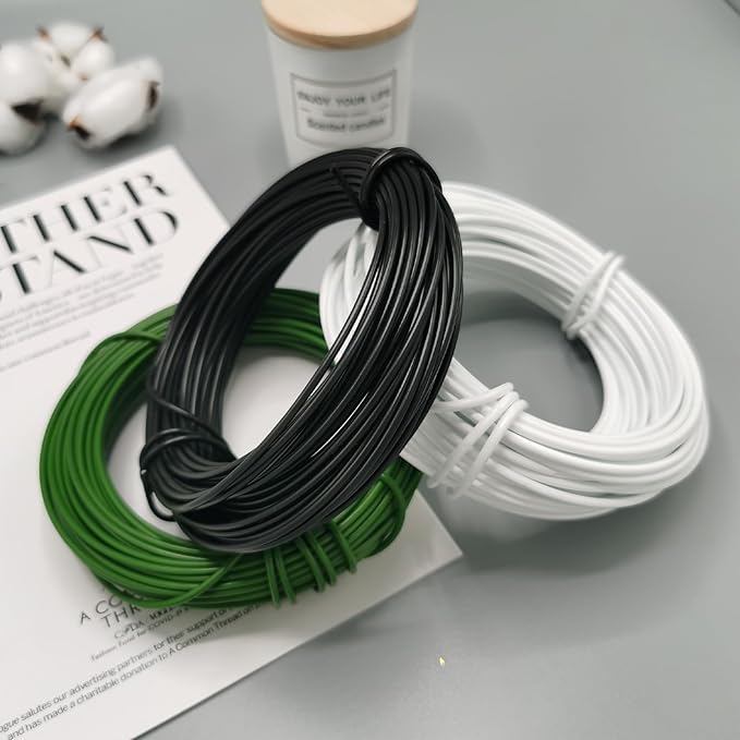 65.5 Feet Twist Ties for Climbing Plants Green Gear Ties Garden Plant Wire Outdoor & Indoor Plants Supporting Tree Tomatoes Vegetables Tape (Diameter - 2.5MM)