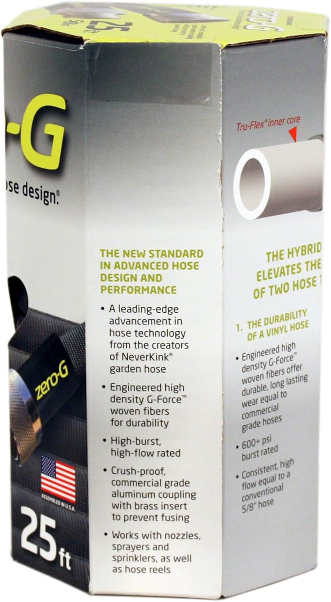 zero-G Lightweight, Kink-Resistant, Heavy Duty Garden Hoses (5/8" x 25')