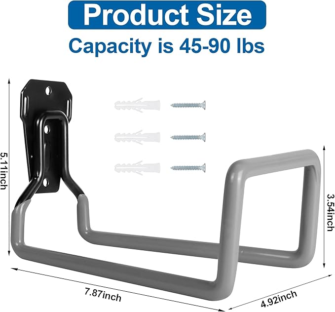 Garden Hose Holder - Metal Garden Hose Reel Wall Mounted Water Hose Holders for Outside, Heavy Duty Hose Hanger for Water Hose Storage