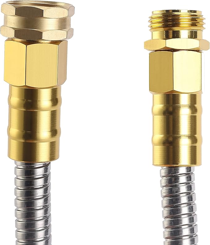 UNCO 10 Feet Stainless Steel No Kink Metal Garden Hose