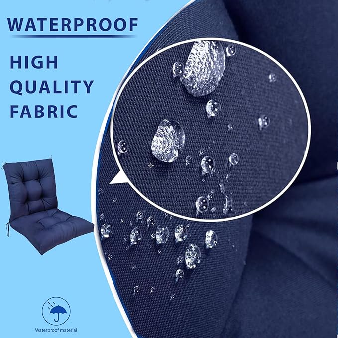 Outdoor Wicker Chair Cushion Waterproof Non Slip Patio Cushions for Outdoor Furniture,Thicken Indoor Chair Seat Pad for Dorm Office Dark Grey 41.7"*20.8"*3.5"