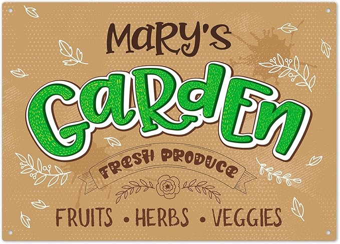 Custom Garden Signs, Personalized Sign for Garden, for Mother's Day, Mom, Or Girlfriend Sign, 10x14 Inches, Rust Free .040 Aluminum, Fade Resistant, Made in USA by Sigo Signs
