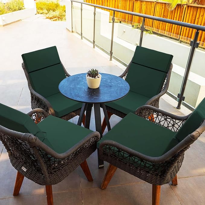 6 Pack Outdoor High Back Chair Cushion, 44 x 20 inches Patio Chair Cushions Waterproof Rocking Cushions Indoor Furniture Seat Pad, Weather Resistant (Solid,Dark Green)