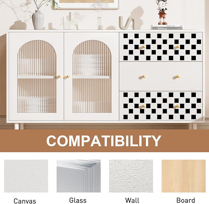 Checkerboard Stencils - 4 Pcs Assorted Sizes Reusable Checks Templates for Wood, Pillows, Walls, Scrapbooks, Cards, and DIY Crafts