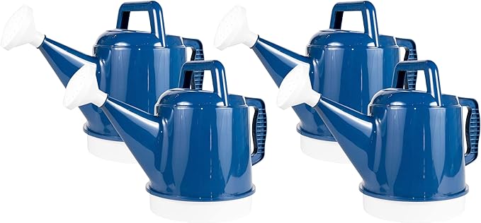 Bloem Watering Can Deluxe 2 Gallon (256 Fl Oz) Classic Blue (Pack of 4)