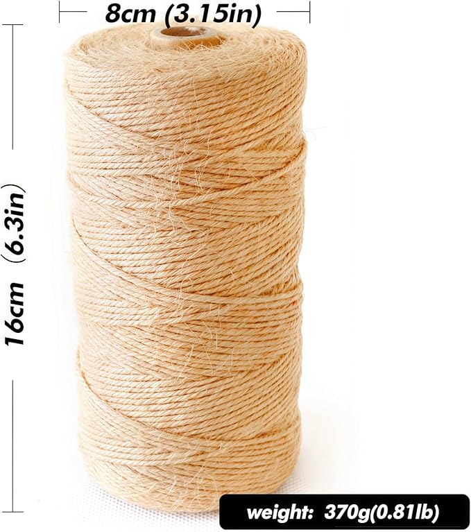 2MM Natural Jute Twine String — 800Ft Brown Durable Jute Rope, Used for Hand Crochet, Climbing Plant, Gardening Flowers, Home Decorations, Art Crafts Gift Packaging, Weddings, Christmas
