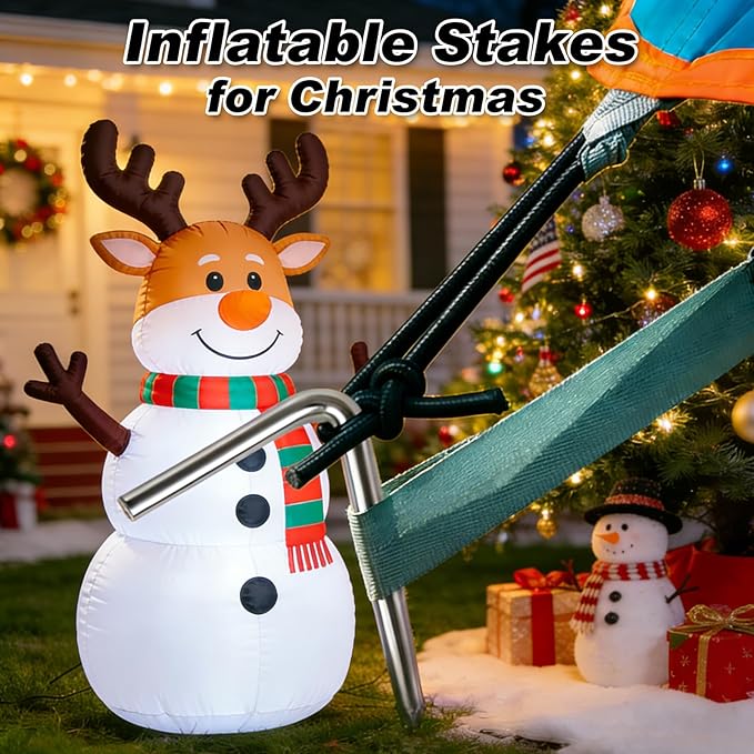 FEED GARDEN 7 Inch Tent Stakes 18 Pack Yard Inflatable Stakes for Outdoor Decorations Metal Pegs Heavy Duty Garden Hooks Camping Tent Spikes for Canopies, Tarp and Outdoor Christmas Decorations
