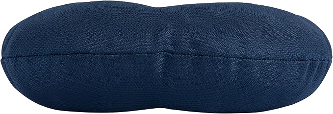 Magpie Fabrics Outdoor 15"x15"x4" Round Bistro Seat Cushions with Ties Set of 2, Tufted Waterproof Patio Floor Chair Pads for Home Garden Balcony Kitchen Office Porch, Navy