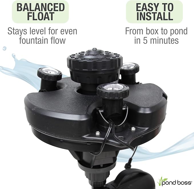 Pond Boss DFTN12003L Floating Fountain With Lights, 50 Foot Power Cord, 1/4 hp