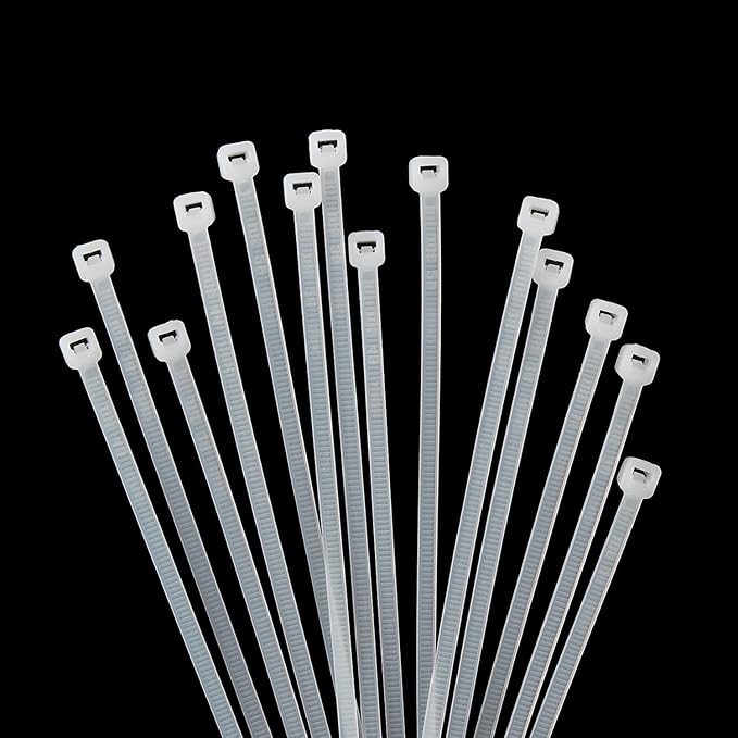 XINGO 1000 PCS 4 inch White Zip Ties, 18lb Strength, Small Tie Wraps Self-Locking Nylon Zip Ties for Indoor and Outdoor Use