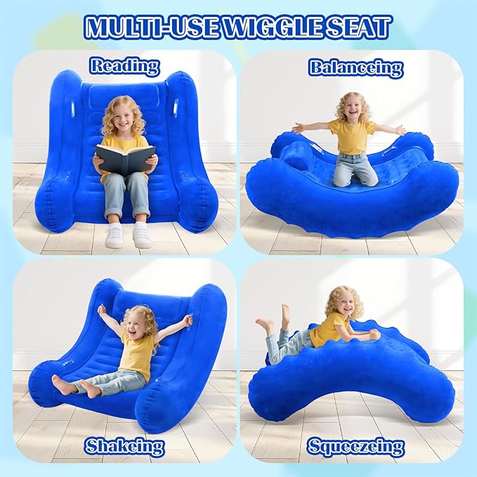 Sensory Rocker Chair for Kids, 42” x 42” x 46” Air Cloud Rocker, Inflatable Sensory Chair for Child with Autistic & ADHD, Indoor/Outdoor Toddler Rocking Chair-Includes Electric Air Pump