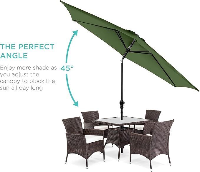 Best Choice Products 10ft Outdoor Steel Polyester Market Patio Umbrella w/Crank, Easy Push Button, Tilt, Table Compatible