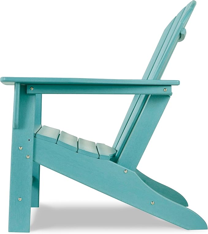 Signature Design by Ashley Sundown Treasure Outdoor Patio HDPE Weather Resistant Adirondack Chair, Blue