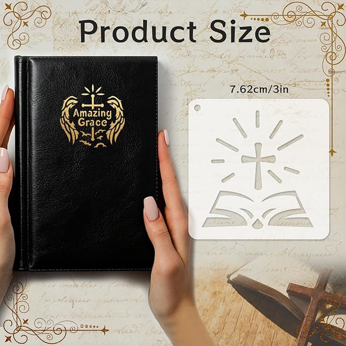 72 PCS 3x3 Inch Christian Cross Stencils for Painting - Religious Jesus Christ God Reusable Painting Templates, Christ Stencil Crafts Drawing Templates DIY Scrapbook, Home Wall, Canvas Wood Signs