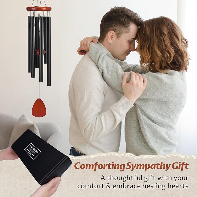 Memorial Wind Chimes for Outside - Deep Tone Sympathy Gifts for Loss of Loved One, Soothing Melodies Windchimes Outdoors Decor for Garden, Patio, Memorial Giftes for Mom, Grandma, Friends