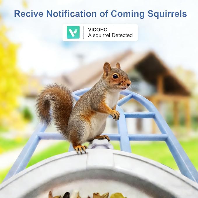 Squirrel Feeder with Camera Solar Powered,Bird Feeder Camera with AI Identify Birds Species,1080P HD Squirrel House with Camera Auto Capture &Videos,Free 64GB SD Card,Ideal Gift for Bird Lovers