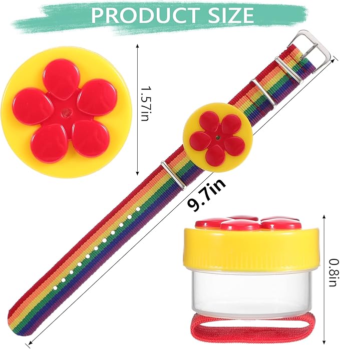 Zopeal 4 Pieces Hummingbird Wrist Feeder for Outdoor Hummingbird Hand Feeder Feeding Perch Feed with Adjustable Strap Flower Held Mini Hand Feeding Tools (Ring and Wrist Style)