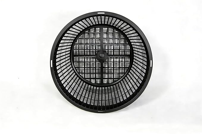 8.5-Inch Round Aquatic Plant Baskets - 6 Pack Durable Black Plastic Mesh Pond Containers for Live Aquarium Plants, Pond Planting & Hydroponic Pots