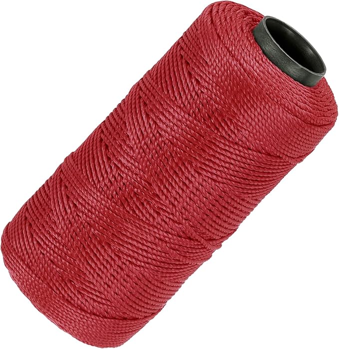 MECCANIXITY Nylon String 3 Strands Twisted Mason Line 1.5mm x 218 Yards Nylon Twine String for DIY Projects, Home Improvement, Gardening, Gift Wrapping, Christmas Party Supplies,Watermelon Red