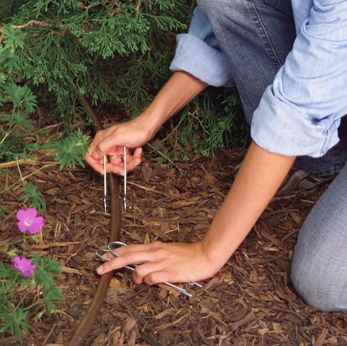 Rain Bird GS50/10PS Drip Irrigation 6" Galvanized Wire Stake for 1/2" Tubing, 10-Pack