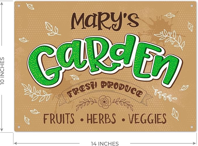 Custom Garden Signs, Personalized Sign for Garden, for Mother's Day, Mom, Or Girlfriend Sign, 10x14 Inches, Rust Free .040 Aluminum, Fade Resistant, Made in USA by Sigo Signs