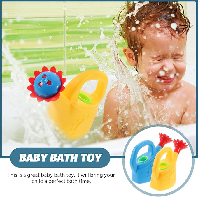 NUOBESTY Chicken Watering can Toys for Kids Bath and Outdoor Play Early Educational Watering Pot for Home and School 2-Pack Small Plastic Water Sprinkler can