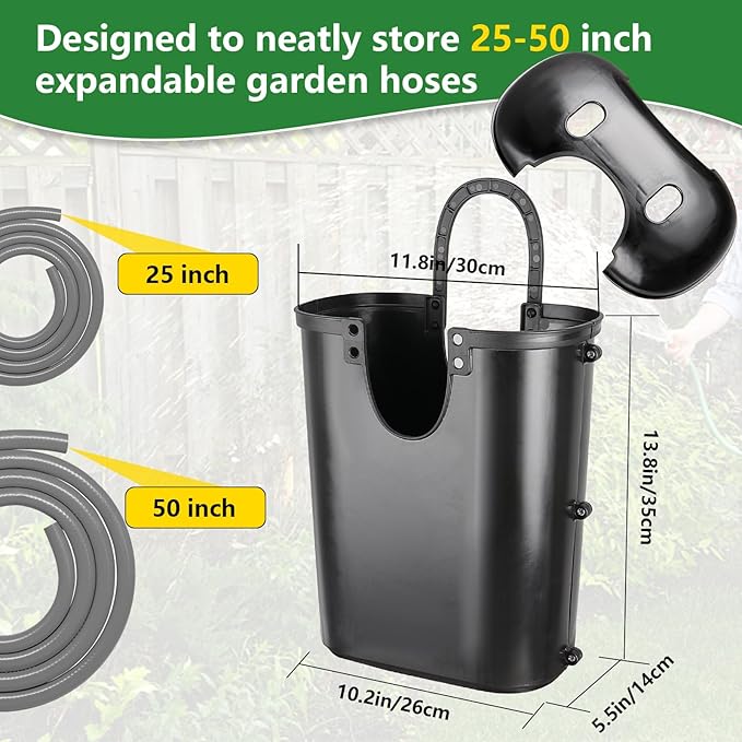 Courtyard Hose boxes, garden hoses Box。Black