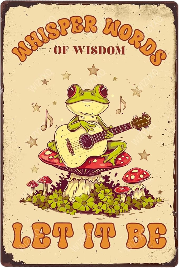 Funny Metal Signs Whisper Words Of Wisdom Let It Be Vintage Tin Sign Retro Wall Decor for Home Office Farmhouse Yard Garden Shop Cafe 8×12 Inches