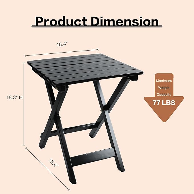 Black Porch Rockers 3 Piece Outdoor Wooden Adults Furniture Set with 2 Rocking Chair and 1 Outdoor Side Table for Patio Lounge Balcony