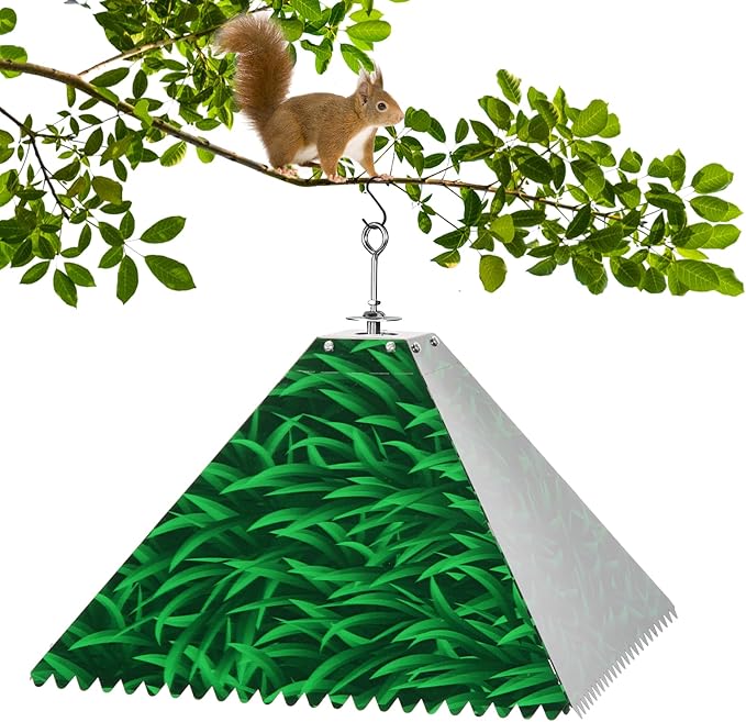 MIXXIDEA Squirrel Baffle for Bird Feeder Pole, Metal Pole Mount Bird House Guard, Squirrel Baffle for 4x4 Post (Green)