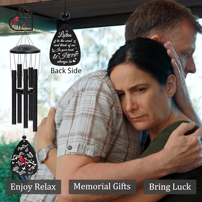 Sympathy Gifts for Loss of Dad - Memorial Wind Chimes for Loss of Father Sympathy Bereavement Gift in Memory of Dad Father Memorial Wind Chimes for Outdoor Garden Patio Condolence