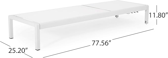 Christopher Knight Home Cynthia Outdoor Chaise Lounge (Set of 2), White.