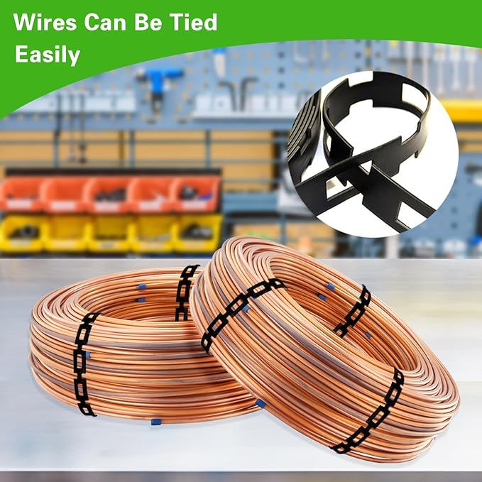 100 FT Chain Lock Tree Tie, 1/2 Inch Wide Adjustable Tree Support Straps for Staking, Outdoor Plant Garden Ties, Flexible & Reusable Plastic Ties for Cable, Leaning Tree Garden Accessories