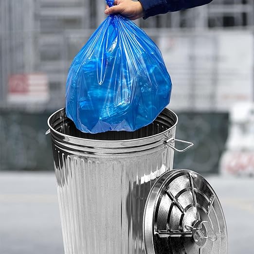 Plexon Metal Trash Can with Lid Outdoor 20 Gallon Galvanized Steel Garbage Bucket with Lid Silver, 2 Pack