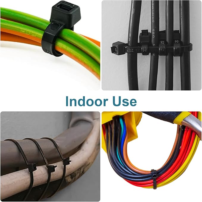 Zip Ties 14 inch(1000 Pack), 60 lb, Black Heavy Duty Wire Ties, UV Resistant Cable Ties for Indoor and Outdoor Use, LOCKLOCK