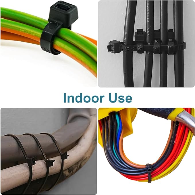 Zip Ties 14 inch(100 Pack), 60 lb, Black Heavy Duty Wire Ties, UV Resistant Cable Ties for Indoor and Outdoor Use, LOCKLOCK