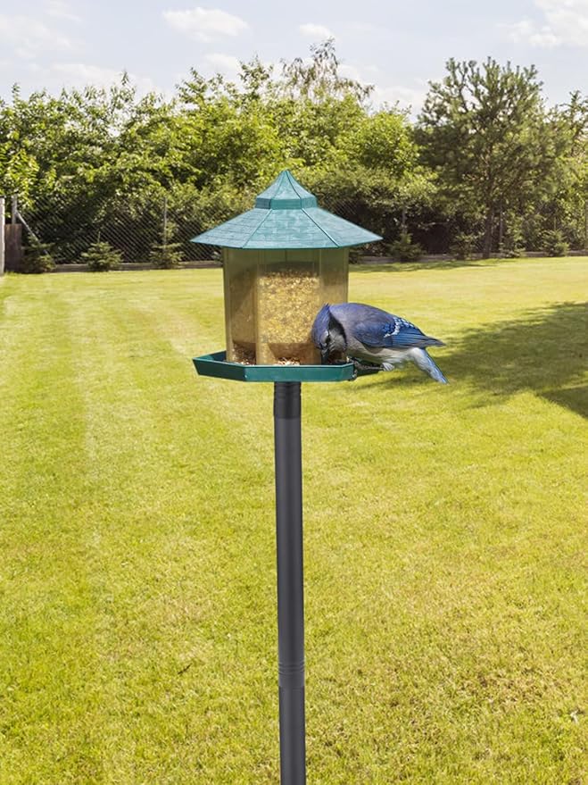 Bird Feeder Pole for Outdoors - 68" Adjustable Bluebird House Stand with 5-Prong Anchor, Heavy Duty Outside Smart Hummingbird Feeding Station Mounting Pole