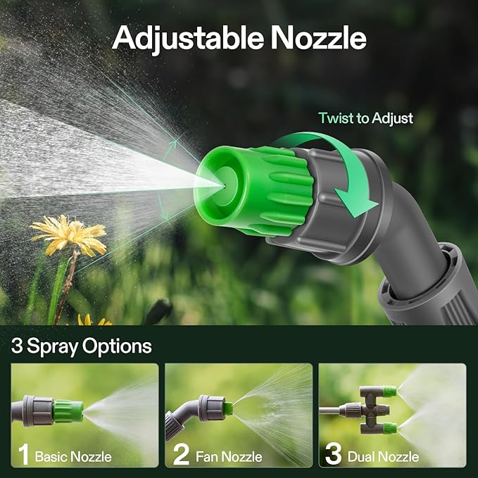 VIVOSUN 1 Gal/4L Pump Sprayer, Garden Water Sprayer for Plants, Weeds & Lawn Care, with 3 Nozzles, 50'' Long Hose & Pressure Relief Valve (Pack of 2)