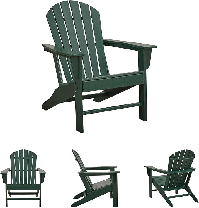 Signature Design by Ashley Karson City Contemporary Adirondack Chair with Arm Rest, Green